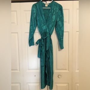 Vintage Toni Todd party/cocktail dress. Teal size 6 medium.